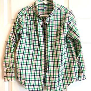 Janie and Jack boys button down plaid shirt in spring colors.  Size 6